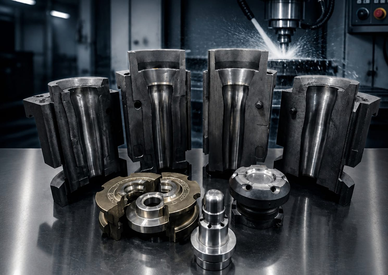 Moldes de acero pulidos para envases de vidrio